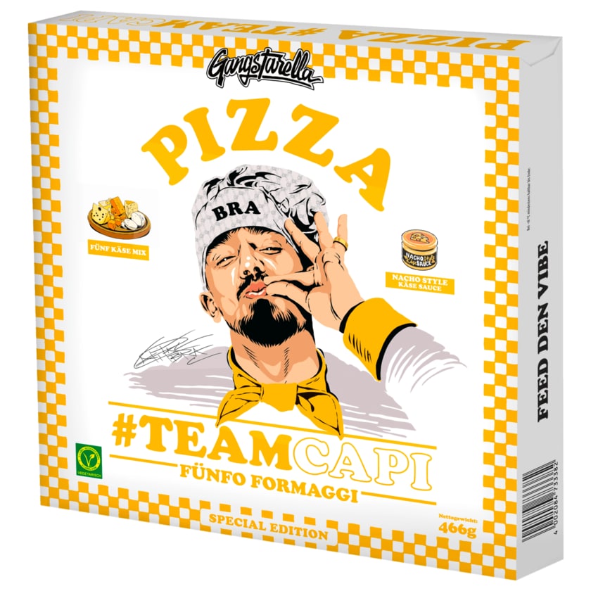 Gangstarella #TeamCapi Pizza Fünfo Formaggi vegetarisch 466g